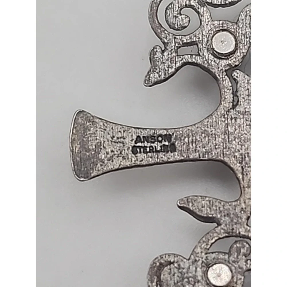 Anson‎ 925 Sterling Silver Tree of Life Brooch with Multicolored Rhinestones
